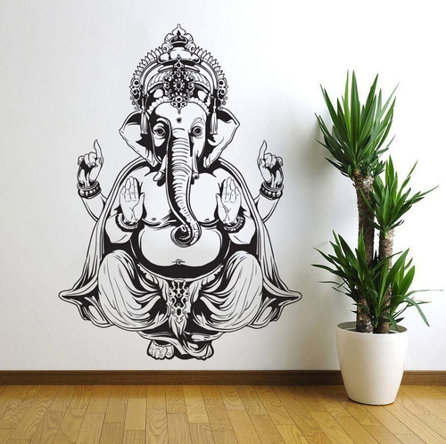 Vinilo Decorativo Elefante Yoga  