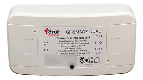Interruptor Inteligente Wi-fi Gralf (gf-smbox-dual)