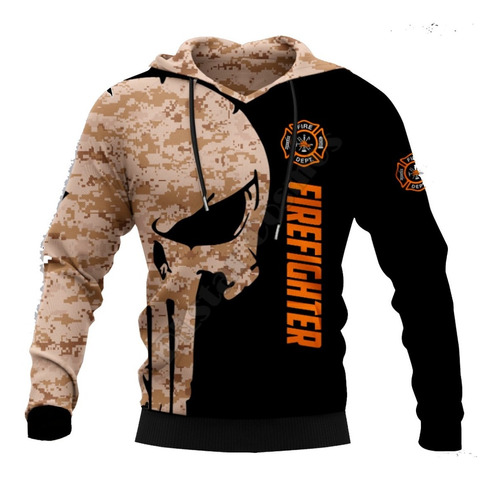 Buso Buzo Chaqueta Retrolive Punisher 3d Army Camuflado