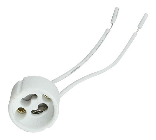 Portalamparas Zocalo Gu10 Dicroica 220v Ceramica Con Cable