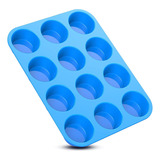 Molde De Silicona Goma Horno Muffins Cupcakes X12 Reposteria