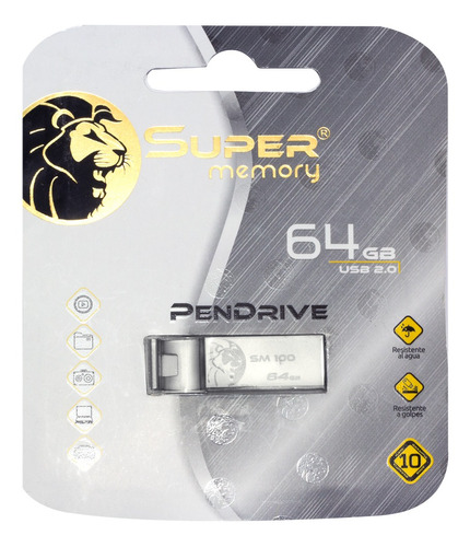 Memoria Usb Supermemory 64gb Metálica 