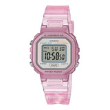 Reloj Casio Transparente De Mujer La-20whs-4a Alarma