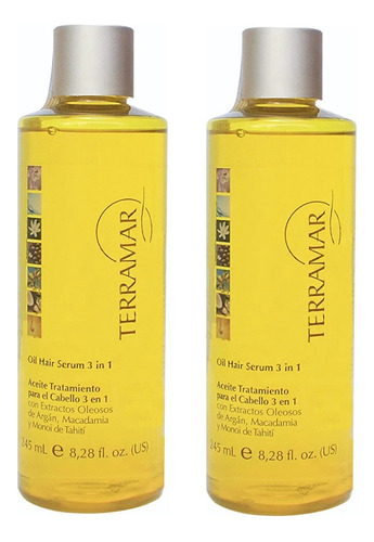 Terramar Oleo Capilar 245 Mlx2 + Cosmetiquera Y Envio Gratis
