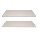 02 Prateleiras Mdf Branco 25mm 1 De 75x20 E 1 De 130x40cm