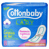 Absorvente Sem Abas Suave Cottonbaby Lady Pacote 8 Unidades