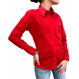 Camisa Para Dama Uniforme Manga Larga, Pecio Por Una Blusa