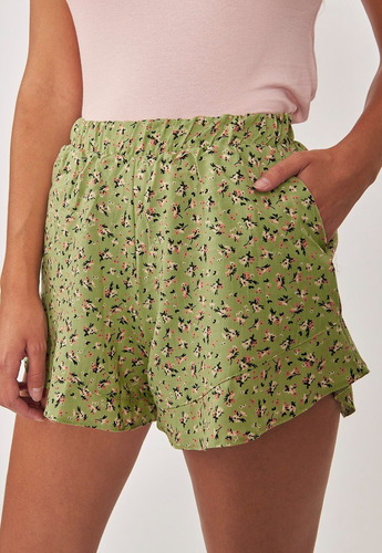 Short Nano Lino Estampado Ayelen #4621