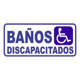 Cartel Baños Discapacitados 14x30 Cm Alto Impacto Blanco