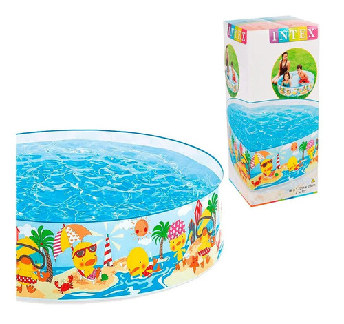 Piscina Intex Rígida Niños Redonda 122x25cm Playa Calor Agua