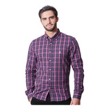 Camisa Ralph Lauren Masculina Xadrez Milao Plaid Roxa