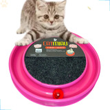 Arranhador De Gatos Brinquedo Interativo C Carpete + Bolinha Cor Rosa