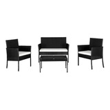 Living Exterior Jardin De Rattan Set 4 Piezas Importado