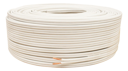 Cable Pot Duplex 2x16 Color Blanco, Caja Con 100m, Capacidad 1'250 Watts, 10 Amperes, Material Antirrobo Cca, Pvc Antiflama 90°c