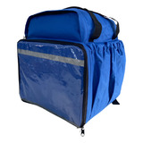 Capa Mochila Bag Térmica Delivery De Pizza Motoboy S/ Isopor Cor Azul Royal