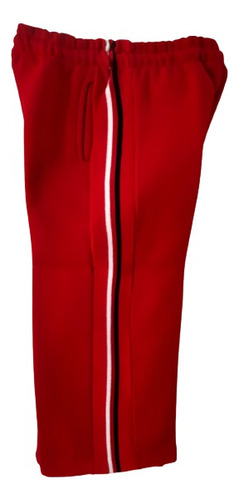Pantalón Pants Color Rojo Franja Blanca, Rojo Y Azul Marino