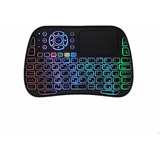 Mini Teclado Bluetooth Led Rgb Comando De Voz Tv Smart Novo 