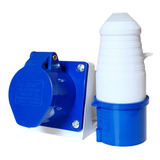 Tomada De Sobrepor + Plugue 2p+t / 16a / 220v / 6h / Azul 