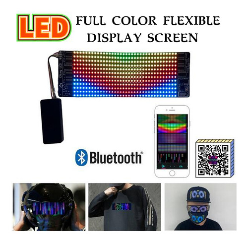 Pantalla Publicitaria Flexible Led A Todo Color Bluetooth Mo