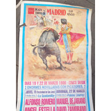 Corrida Toro Antigua Afiche Torero Madrid España Poster