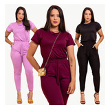 Conjunto Feminino Calça E Blusa Suede Social Trabalho