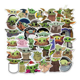 Set 50 Stickers Baby Yoda Grogú Jedi Star Wars Calcomanias