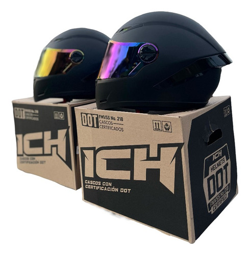 Casco Integral Ich 501 Plano + Visor Obsequio Promo Parejas