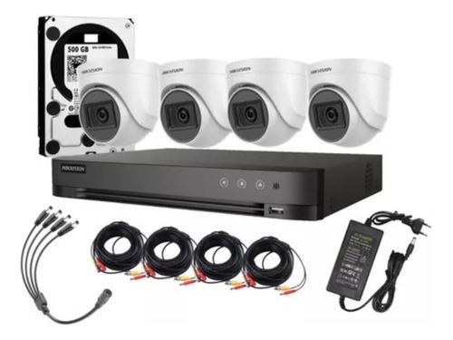 Kit Profesional Hikvision 4 Camaras Fhd 1080p Lite Dd 500gb