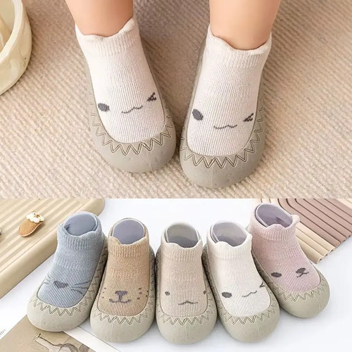 12 Adorables Pares Calcetin Zapato De Bebé Antideslizante