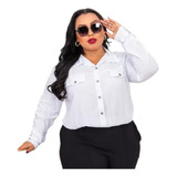 Camisa Feminina Plus Size Social Viscose Moda Evangélica 