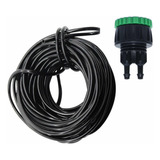 10 Mt De  Microtubo 4mm 4/7  Irrigação + 2 Adaptador Duplo