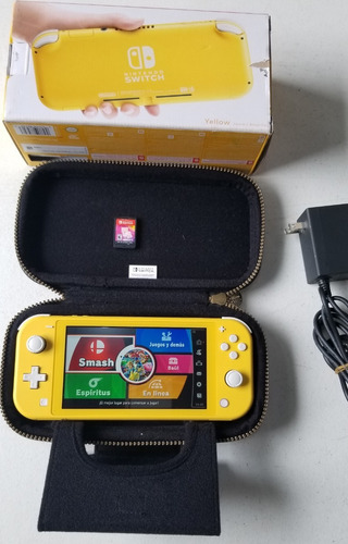 Nintendo Switch Lite 32gb Color  Amarillo Con Super Smash 