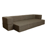 Sofa Cama Doble Invididual Nuuk Sillon Plegable Con Brazos Color Tabaco