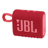 Bocina Jbl Go 3 Portátil Con Bluetooth Waterproof Roja 