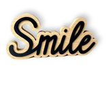Palabra Decorativa Smile - Cartel De Madera - Estante - Deco