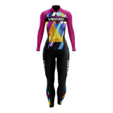 Calzado De Gel Femenino Macacão De Ciclismo Vezz0 Manga Comp