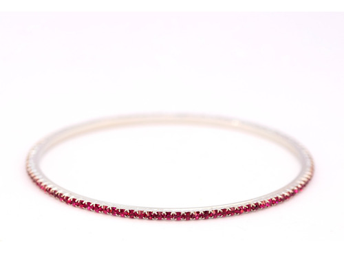 Pulsera Fina Línea Strass Varios Colores X Unidad        