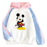 Sudadera Holgada Con Diseño De Mickey Mouse En Contraste Que