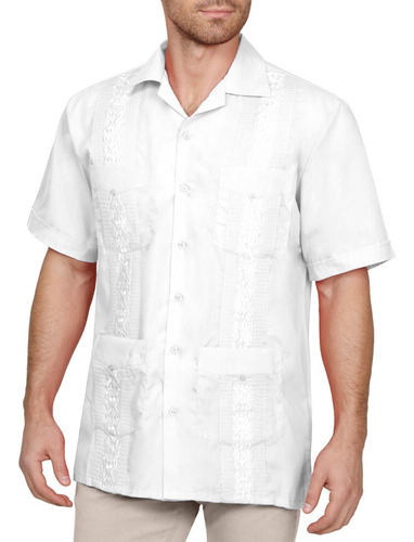  Guayabera Blancas Hombres - 4 Bolsillos