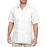  Guayabera Blancas Hombres - 4 Bolsillos