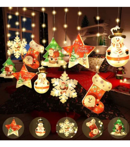 Luces Cascada Figuras  Led Navidad 3m Decorativa