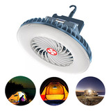 Ventilador Recarregável Barraca Viagem Led Lanterna Portátil