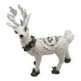 Decoracion Navideña Adorno De Navidad Alce Blanco 30cm