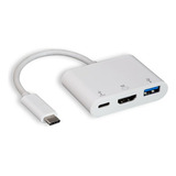 Convertidor De Video Hdmi Usb Usb C A Usb C Blanco