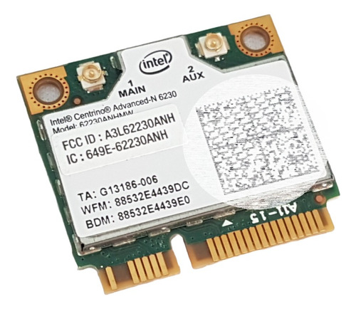 Intel Placa Wifi Bluetooth 3.0 Dual 2.4ghz 5ghz 62230anhmw