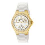 Reloj  1644 Para Mujer Con Esfera Blanca Y Cristal