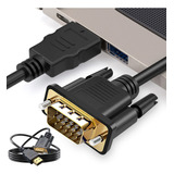 Cable Convertidor Hdmi A Vga Macho A Hembra Hd 1080p 1.8m