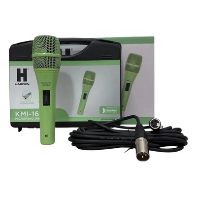 Microfono Alambricó Profesional Harden Kmi-16 Unidireccional Verde Claro | Envío gratis