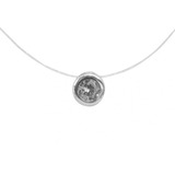 Collar Dama Invisible Punto De Luz Plata Fina Ley 925 40cm