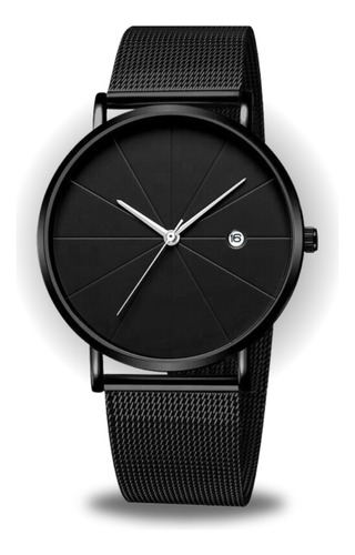 Reloj Pulsera Fox Negro Minimalista, Calendario